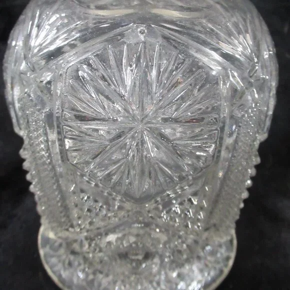 Vintage Clear-Cut Glass Decanter with Tray and 6 Glasses Bar Accessories